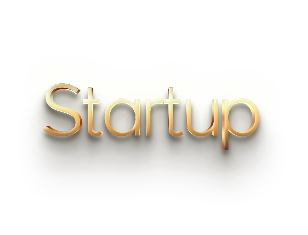 WORD START UP gold 3D text effects art PNG images free